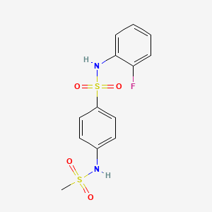 molecular formula C13H13FN2O4S2 B4861746 N-(2-fluorophenyl)-4-[(methylsulfonyl)amino]benzenesulfonamide 