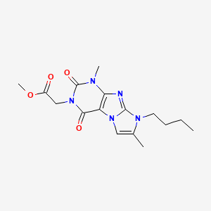 molecular formula C16H21N5O4 B4861783 methyl 2-(8-butyl-1,7-dimethyl-2,4-dioxo-1H-imidazo[2,1-f]purin-3(2H,4H,8H)-yl)acetate 