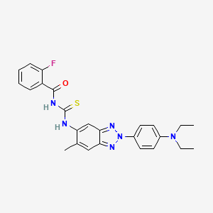 molecular formula C25H25FN6OS B4861815 N-[({2-[4-(diethylamino)phenyl]-6-methyl-2H-1,2,3-benzotriazol-5-yl}amino)carbonothioyl]-2-fluorobenzamide 