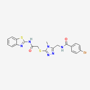 molecular formula C20H17BrN6O2S2 B4861837 N-[(5-{[2-(1,3-benzothiazol-2-ylamino)-2-oxoethyl]thio}-4-methyl-4H-1,2,4-triazol-3-yl)methyl]-4-bromobenzamide 