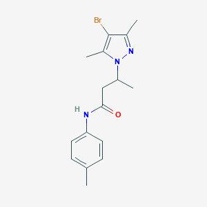 molecular formula C16H20BrN3O B486186 3-(4-bromo-3,5-dimethyl-1H-pyrazol-1-yl)-N-(4-methylphenyl)butanamide CAS No. 890596-71-1