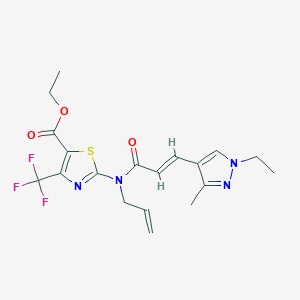 molecular formula C19H21F3N4O3S B4861870 ETHYL 2-{ALLYL[(E)-3-(1-ETHYL-3-METHYL-1H-PYRAZOL-4-YL)-2-PROPENOYL]AMINO}-4-(TRIFLUOROMETHYL)-1,3-THIAZOLE-5-CARBOXYLATE 