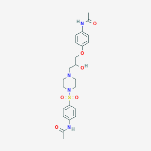 molecular formula C23H30N4O6S B486188 N-{4-[(4-{3-[4-(acetylamino)phenoxy]-2-hydroxypropyl}-1-piperazinyl)sulfonyl]phenyl}acetamide CAS No. 825608-30-8