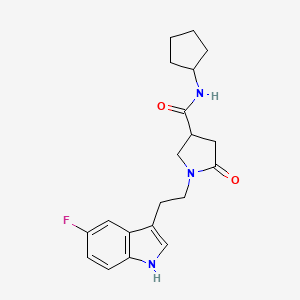 molecular formula C20H24FN3O2 B4861886 N-cyclopentyl-1-[2-(5-fluoro-1H-indol-3-yl)ethyl]-5-oxopyrrolidine-3-carboxamide 