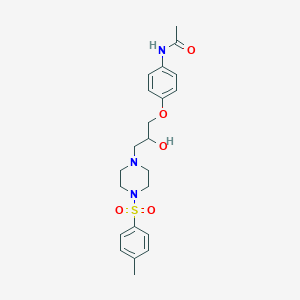 molecular formula C22H29N3O5S B486189 N-(4-(2-hydroxy-3-(4-tosylpiperazin-1-yl)propoxy)phenyl)acetamide CAS No. 111752-50-2