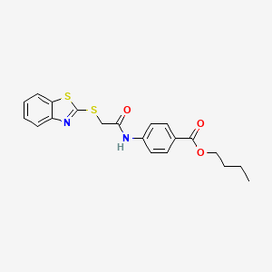 molecular formula C20H20N2O3S2 B4861898 butyl 4-{[(1,3-benzothiazol-2-ylthio)acetyl]amino}benzoate CAS No. 296273-26-2