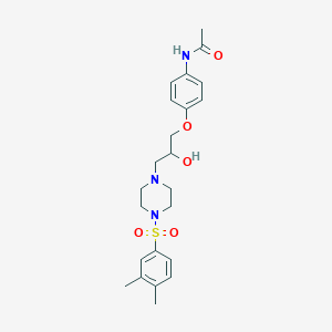 molecular formula C23H31N3O5S B486190 N-[4-(3-{4-[(3,4-dimethylphenyl)sulfonyl]piperazin-1-yl}-2-hydroxypropoxy)phenyl]acetamide CAS No. 825608-32-0