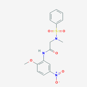 molecular formula C16H17N3O6S B4861911 N~1~-(2-methoxy-5-nitrophenyl)-N~2~-methyl-N~2~-(phenylsulfonyl)glycinamide 