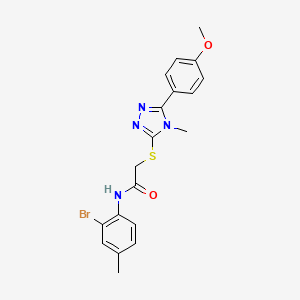 molecular formula C19H19BrN4O2S B4861921 N-(2-bromo-4-methylphenyl)-2-{[5-(4-methoxyphenyl)-4-methyl-4H-1,2,4-triazol-3-yl]thio}acetamide 