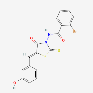 molecular formula C17H11BrN2O3S2 B4862008 2-bromo-N-[(5Z)-5-(3-hydroxybenzylidene)-4-oxo-2-thioxo-1,3-thiazolidin-3-yl]benzamide 