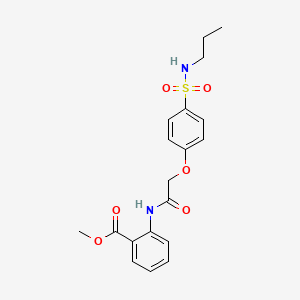 molecular formula C19H22N2O6S B4862025 methyl 2-[({4-[(propylamino)sulfonyl]phenoxy}acetyl)amino]benzoate 