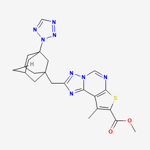 molecular formula C22H24N8O2S B4862162 METHYL 9-METHYL-2-{[3-(2H-1,2,3,4-TETRAAZOL-2-YL)-1-ADAMANTYL]METHYL}THIENO[3,2-E][1,2,4]TRIAZOLO[1,5-C]PYRIMIDINE-8-CARBOXYLATE 