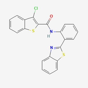 molecular formula C22H13ClN2OS2 B4862174 N-[2-(1,3-benzothiazol-2-yl)phenyl]-3-chloro-1-benzothiophene-2-carboxamide 