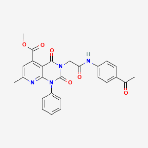 molecular formula C26H22N4O6 B4862198 METHYL 3-{[(4-ACETYLPHENYL)CARBAMOYL]METHYL}-7-METHYL-2,4-DIOXO-1-PHENYL-1H,2H,3H,4H-PYRIDO[2,3-D]PYRIMIDINE-5-CARBOXYLATE 