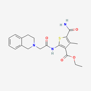 molecular formula C20H23N3O4S B4862251 ETHYL 5-CARBAMOYL-4-METHYL-2-[2-(1,2,3,4-TETRAHYDROISOQUINOLIN-2-YL)ACETAMIDO]THIOPHENE-3-CARBOXYLATE 