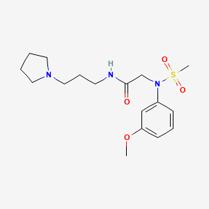 molecular formula C17H27N3O4S B4862279 N~2~-(3-methoxyphenyl)-N~2~-(methylsulfonyl)-N~1~-[3-(1-pyrrolidinyl)propyl]glycinamide 