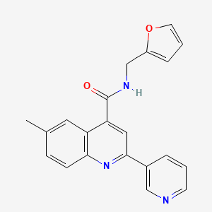 molecular formula C21H17N3O2 B4862287 N-[(FURAN-2-YL)METHYL]-6-METHYL-2-(PYRIDIN-3-YL)QUINOLINE-4-CARBOXAMIDE 
