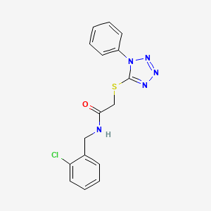 molecular formula C16H14ClN5OS B4862305 N-(2-chlorobenzyl)-2-[(1-phenyl-1H-tetrazol-5-yl)sulfanyl]acetamide 