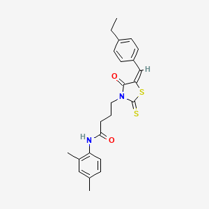 molecular formula C24H26N2O2S2 B4862377 N-(2,4-dimethylphenyl)-4-[5-(4-ethylbenzylidene)-4-oxo-2-thioxo-1,3-thiazolidin-3-yl]butanamide 