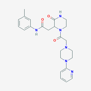 molecular formula C24H30N6O3 B4862439 N-(3-methylphenyl)-2-(3-oxo-1-{[4-(pyridin-2-yl)piperazin-1-yl]acetyl}piperazin-2-yl)acetamide 