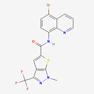 molecular formula C17H10BrF3N4OS B4862475 N-(5-BROMO-8-QUINOLYL)-1-METHYL-3-(TRIFLUOROMETHYL)-1H-THIENO[2,3-C]PYRAZOLE-5-CARBOXAMIDE 