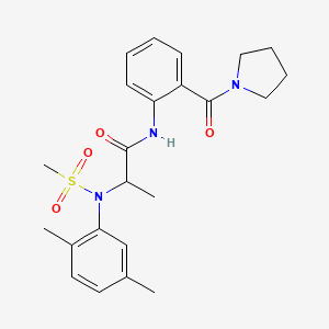 molecular formula C23H29N3O4S B4862488 N~2~-(2,5-dimethylphenyl)-N~2~-(methylsulfonyl)-N~1~-[2-(1-pyrrolidinylcarbonyl)phenyl]alaninamide 