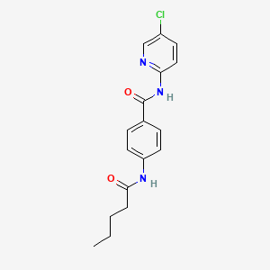 molecular formula C17H18ClN3O2 B4862565 N-(5-chloropyridin-2-yl)-4-(pentanoylamino)benzamide 