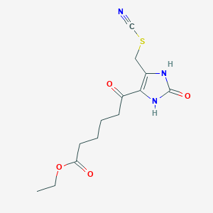 molecular formula C13H17N3O4S B4862682 ETHYL 6-{5-[(CYANOSULFANYL)METHYL]-2-OXO-2,3-DIHYDRO-1H-IMIDAZOL-4-YL}-6-OXOHEXANOATE 