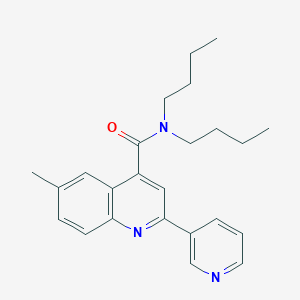 molecular formula C24H29N3O B4862684 NN-DIBUTYL-6-METHYL-2-(PYRIDIN-3-YL)QUINOLINE-4-CARBOXAMIDE 