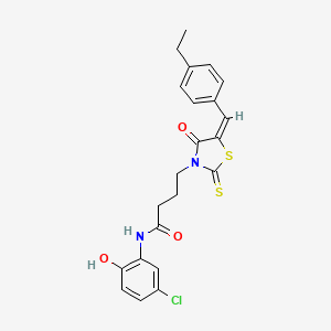 molecular formula C22H21ClN2O3S2 B4862694 N-(5-chloro-2-hydroxyphenyl)-4-[5-(4-ethylbenzylidene)-4-oxo-2-thioxo-1,3-thiazolidin-3-yl]butanamide 