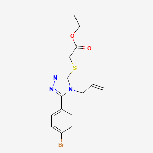 molecular formula C15H16BrN3O2S B4862758 Ethyl 2-[[5-(4-bromophenyl)-4-prop-2-enyl-1,2,4-triazol-3-yl]sulfanyl]acetate 