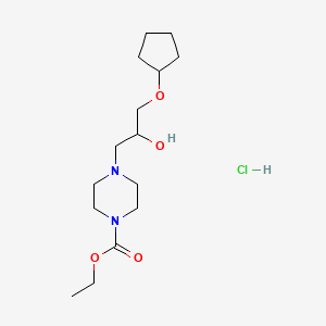 molecular formula C15H29ClN2O4 B4862778 Ethyl 4-[3-(cyclopentyloxy)-2-hydroxypropyl]piperazine-1-carboxylate hydrochloride 