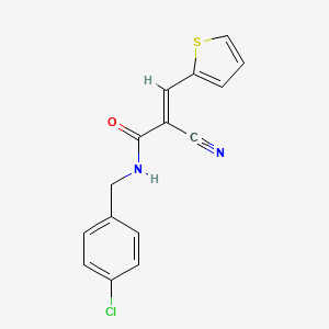 molecular formula C15H11ClN2OS B4862788 N-(4-chlorobenzyl)-2-cyano-3-(2-thienyl)acrylamide 