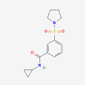 molecular formula C14H18N2O3S B4862789 N-cyclopropyl-3-(pyrrolidine-1-sulfonyl)benzamide 