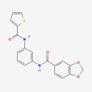 molecular formula C19H14N2O4S B4862834 N-{3-[(thiophen-2-ylcarbonyl)amino]phenyl}-1,3-benzodioxole-5-carboxamide 