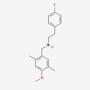 molecular formula C18H22FNO B4862870 2-(4-fluorophenyl)-N-(4-methoxy-2,5-dimethylbenzyl)ethanamine CAS No. 353779-41-6