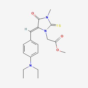 molecular formula C18H23N3O3S B4862888 methyl {5-[4-(diethylamino)benzylidene]-3-methyl-4-oxo-2-thioxo-1-imidazolidinyl}acetate 