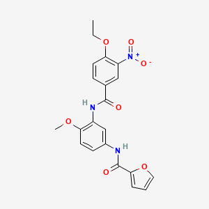 molecular formula C21H19N3O7 B4862932 N-[3-(4-ETHOXY-3-NITROBENZAMIDO)-4-METHOXYPHENYL]FURAN-2-CARBOXAMIDE 