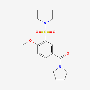 molecular formula C16H24N2O4S B4862963 N,N-DIETHYL-2-METHOXY-5-(PYRROLIDINE-1-CARBONYL)BENZENE-1-SULFONAMIDE 
