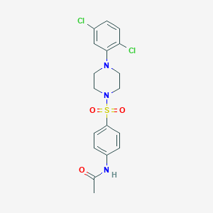 molecular formula C18H19Cl2N3O3S B486304 N-(4-{[4-(2,5-dichlorophenyl)piperazin-1-yl]sulfonyl}phenyl)acetamide CAS No. 633280-22-5