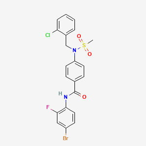 molecular formula C21H17BrClFN2O3S B4863042 N-(4-bromo-2-fluorophenyl)-4-[(2-chlorobenzyl)(methylsulfonyl)amino]benzamide 