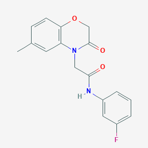 molecular formula C17H15FN2O3 B4863048 N-(3-fluorophenyl)-2-(6-methyl-3-oxo-2,3-dihydro-4H-1,4-benzoxazin-4-yl)acetamide 