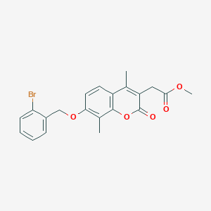 molecular formula C21H19BrO5 B4863053 methyl {7-[(2-bromobenzyl)oxy]-4,8-dimethyl-2-oxo-2H-chromen-3-yl}acetate 