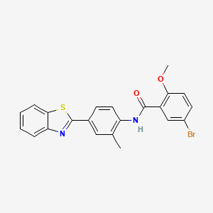 molecular formula C22H17BrN2O2S B4863091 N-[4-(1,3-benzothiazol-2-yl)-2-methylphenyl]-5-bromo-2-methoxybenzamide 