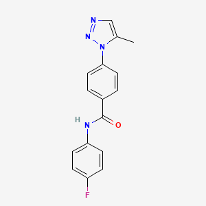 molecular formula C16H13FN4O B4863120 N-(4-fluorophenyl)-4-(5-methyl-1H-1,2,3-triazol-1-yl)benzamide 