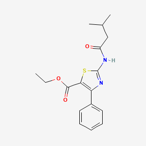 molecular formula C17H20N2O3S B4863379 ETHYL 2-(3-METHYLBUTANAMIDO)-4-PHENYL-1,3-THIAZOLE-5-CARBOXYLATE 