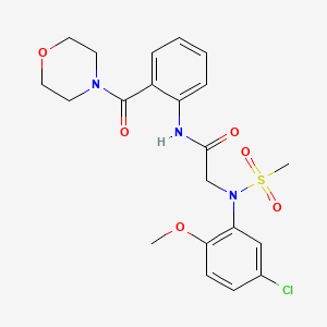 molecular formula C21H24ClN3O6S B4863415 N~2~-(5-chloro-2-methoxyphenyl)-N~2~-(methylsulfonyl)-N~1~-[2-(4-morpholinylcarbonyl)phenyl]glycinamide 