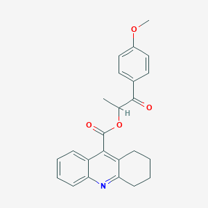 molecular formula C24H23NO4 B486342 1-(4-Methoxyphenyl)-1-oxopropan-2-yl 1,2,3,4-tetrahydroacridine-9-carboxylate CAS No. 667892-44-6