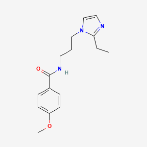 molecular formula C16H21N3O2 B4863441 N-[3-(2-ethyl-1H-imidazol-1-yl)propyl]-4-methoxybenzamide 