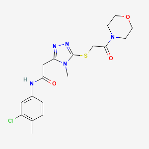 molecular formula C18H22ClN5O3S B4863472 N-(3-chloro-4-methylphenyl)-2-(4-methyl-5-{[2-(morpholin-4-yl)-2-oxoethyl]sulfanyl}-4H-1,2,4-triazol-3-yl)acetamide 